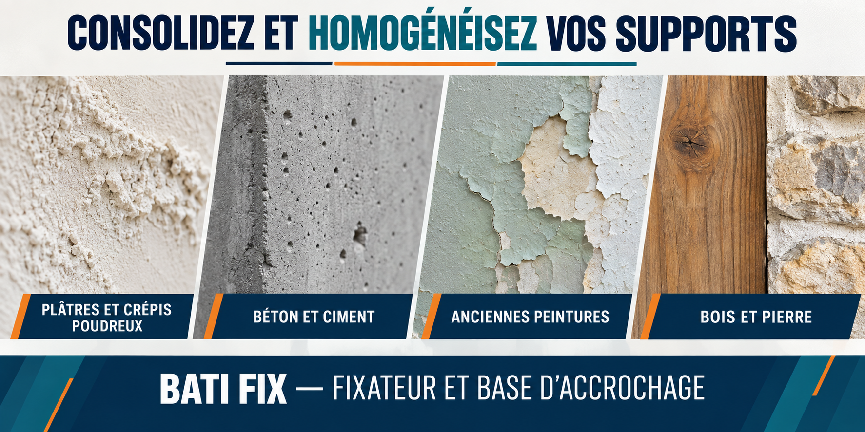 Étapes d'application du fixateur BATI FIX