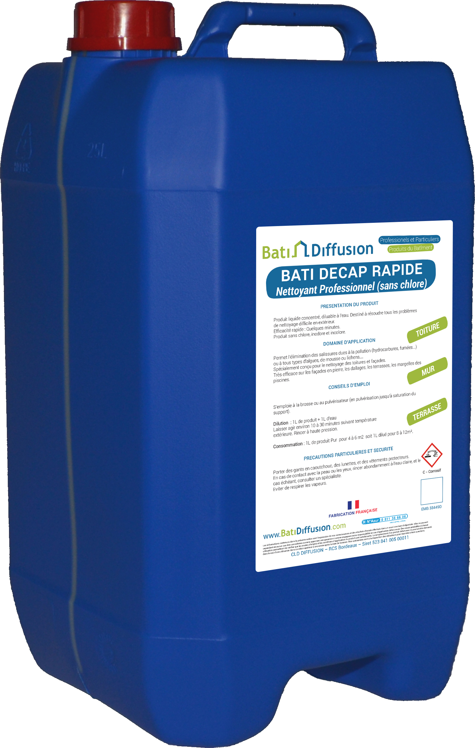 ANTIMOUSSE ET FONGICIDE PROFESSIONNEL CONCENTRE - BIDON DE 10 LITRES