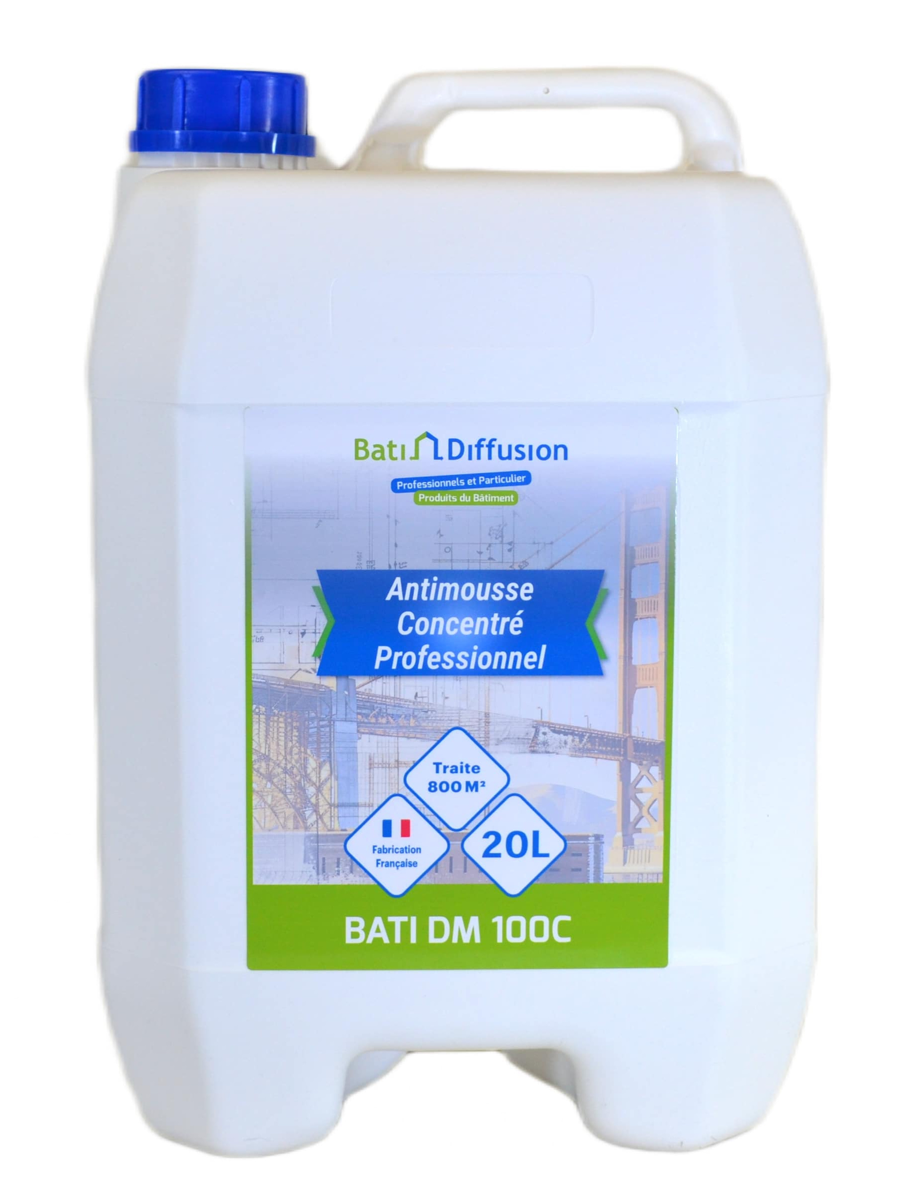 Traitement Anti-mousse ACTIDEMOUSSE 20L - Curatif Et Préventif Pour Façades, Toitures, Murs Extérieurs